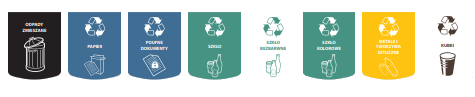 Standardowe schematy kolorów i grafiki dla recyklingu