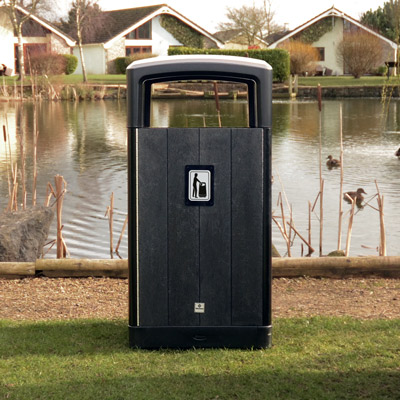 Origin Curve Mixed Litter Bin in an urban environment